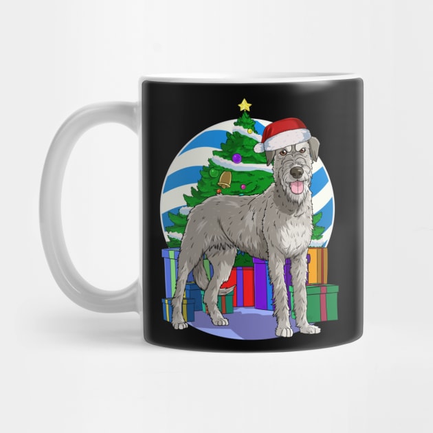 Irish Wolfhound Dog Cute Santa Christmas Gift by Noseking